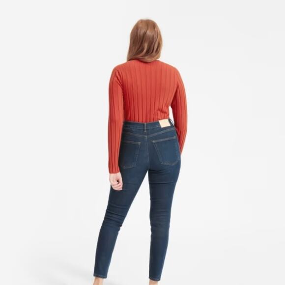 Everlane The Authentic Stretch High Rise Ankle Skinny Blue Denim Jean Size 24 - Picture 7 of 15